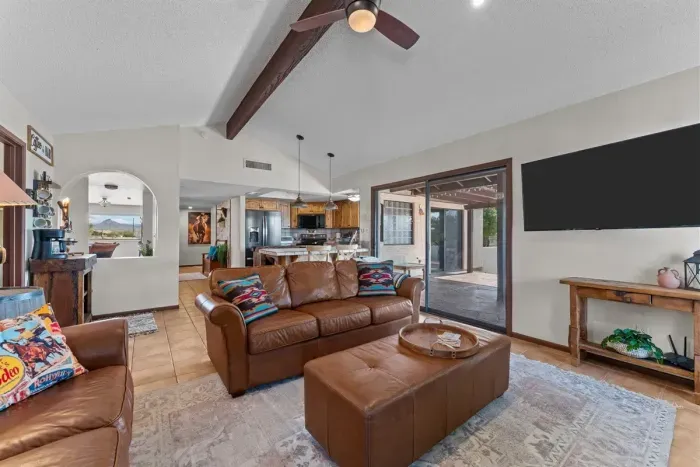 Elegant and cozy—relax in this stylish living space after a day of adventure.