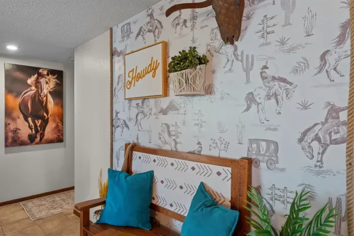 Elegant and cozy—relax in this stylish living space after a day of adventure.