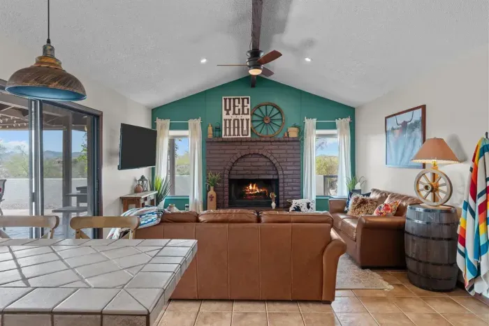 Elegant and cozy—relax in this stylish living space after a day of adventure.