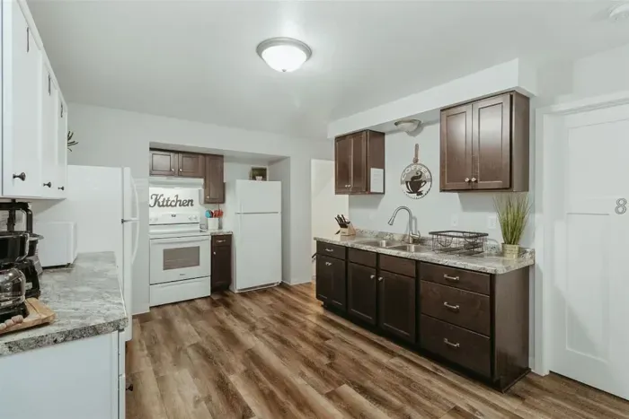 A chef's delight – our fully equipped kitchen is ready for your culinary adventures.

Kitchen
Stainless refrigerator
stove
Coffee maker
Kitchenette 
Oven
Kettle 
Blender