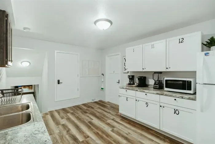 A chef's delight – our fully equipped kitchen is ready for your culinary adventures.

Kitchen
Stainless refrigerator
stove
Coffee maker
Kitchenette 
Oven
Kettle 
Blender
Microwave