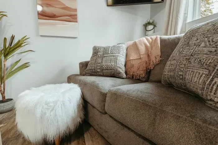 Soft sofa

Your private sanctuary awaits – enjoy a restful night's sleep in our cozy bedroom.

Queen bed

Television

Soft sofa

