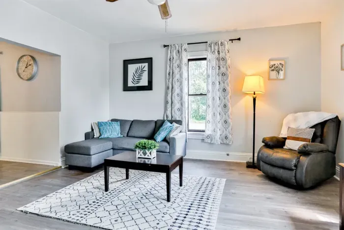 Entertainment room with plush seating