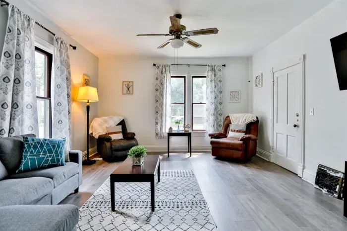 Entertainment room with plush seating