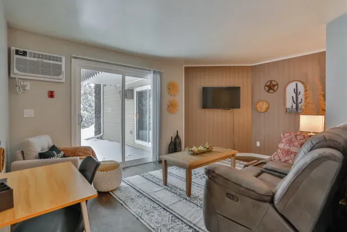 Elegant and cozy—relax in this stylish living space after a day of adventure.