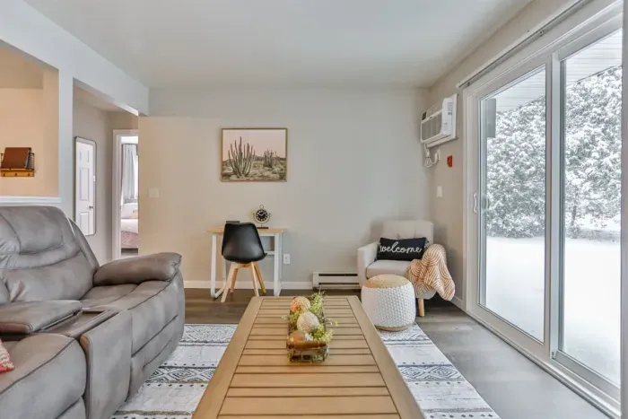 Elegant and cozy—relax in this stylish living space after a day of adventure.