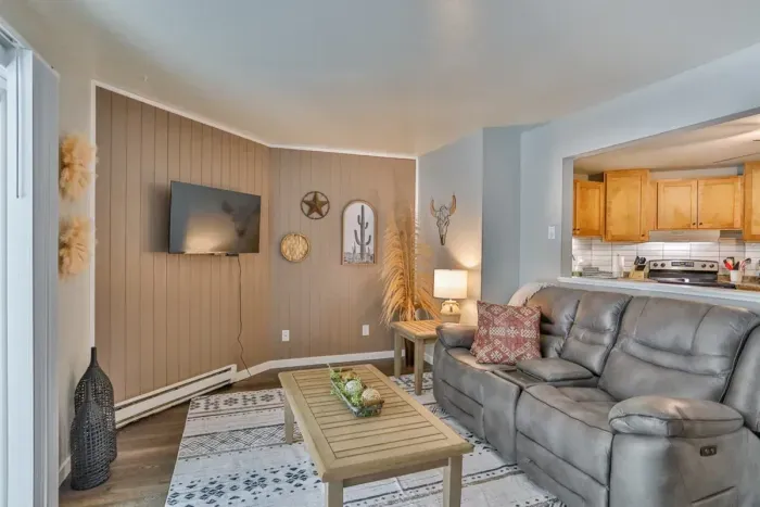 Elegant and cozy—relax in this stylish living space after a day of adventure.