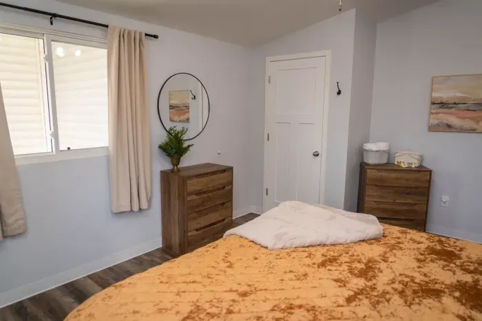 Your private sanctuary awaits – enjoy a restful night's sleep in our cozy bedroom.