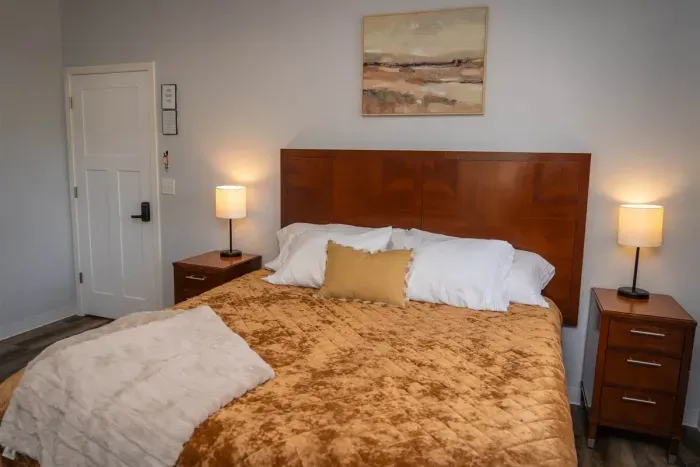 Your private sanctuary awaits – enjoy a restful night's sleep in our cozy bedroom.