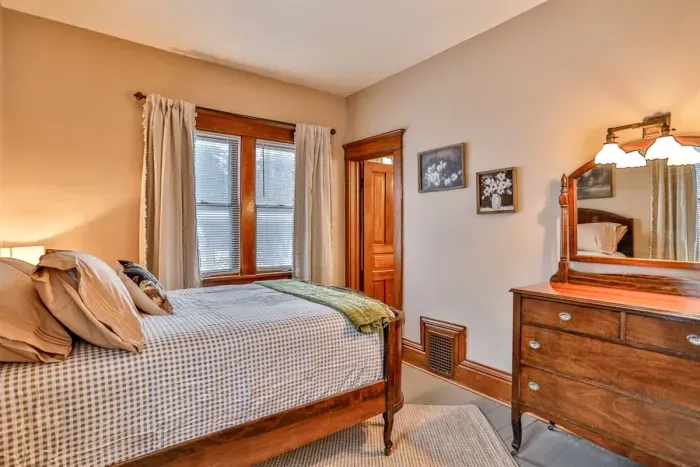 Natural light can fill the space, creating a calm, cozy retreat perfect for relaxing after a day of exploring.