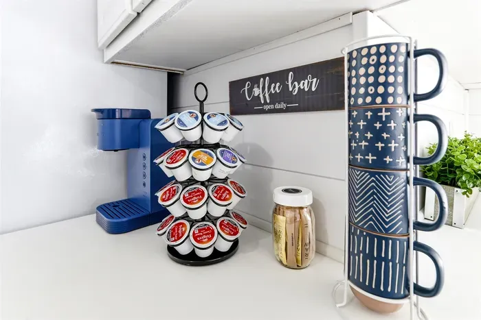 Start your morning right with a Keurig coffee maker.