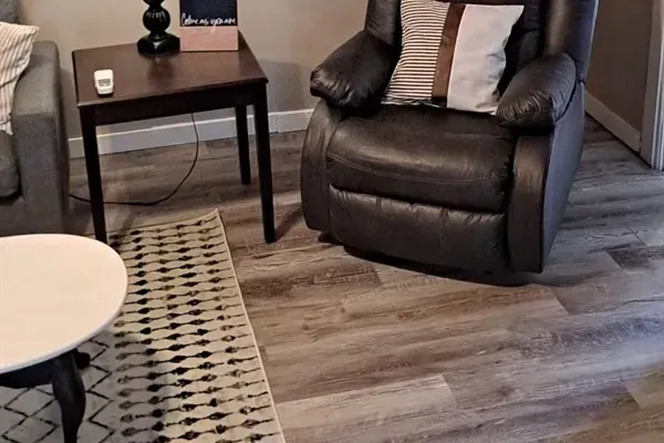 Spacious living room with elegant decor and views