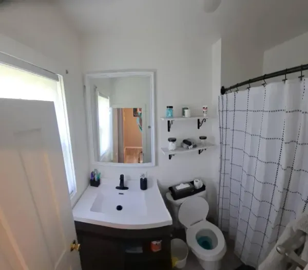 Spa-like bathroom with deluxe amenities and tub