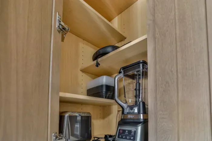 Minimalist kitchen with clean design and everything you need to cook.