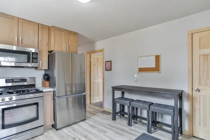 Clean, stylish kitchen perfect for preparing meals during your stay.