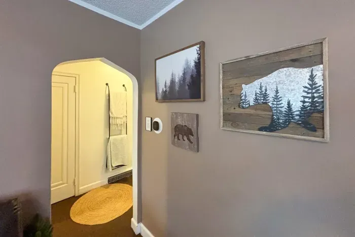 Elegant and cozy—relax in this stylish living space after a day of adventure.