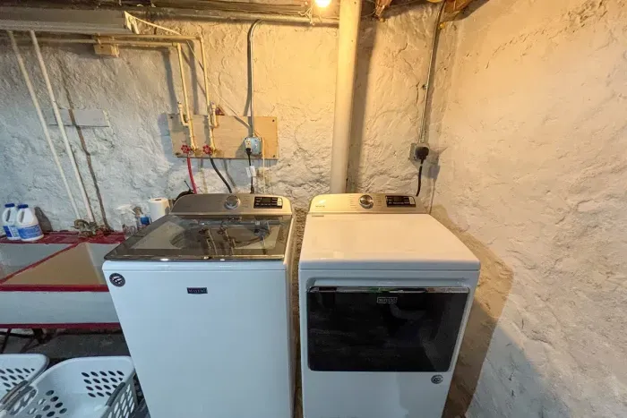 Effortless laundry care with modern machines and ample space, making chores a breeze