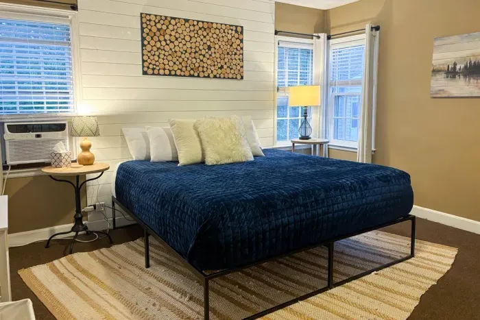 Tranquil and welcoming—enjoy ultimate comfort in our carefully curated bedroom.