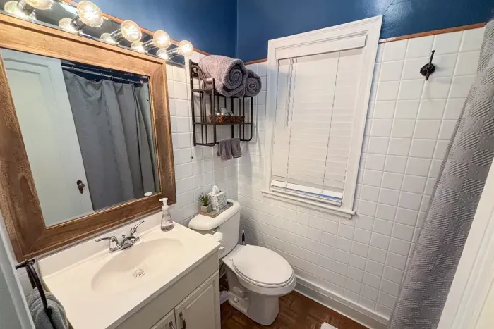 Indulge in comfort—our luxurious bathroom is crafted for ultimate relaxation.