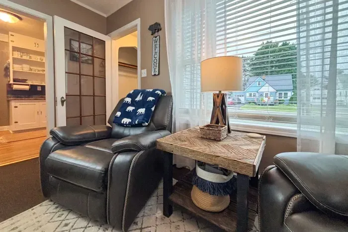 Elegant and cozy—relax in this stylish living space after a day of adventure.