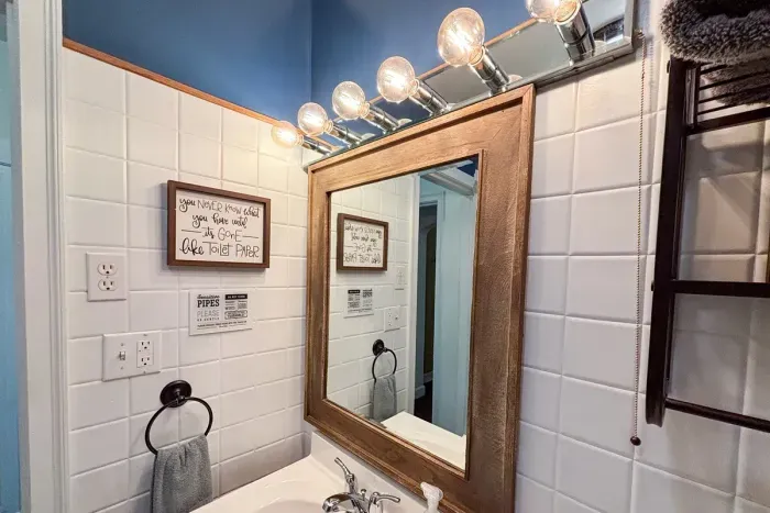 Indulge in comfort—our luxurious bathroom is crafted for ultimate relaxation.