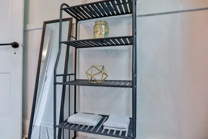 Spa-like bathroom with deluxe amenities and tub