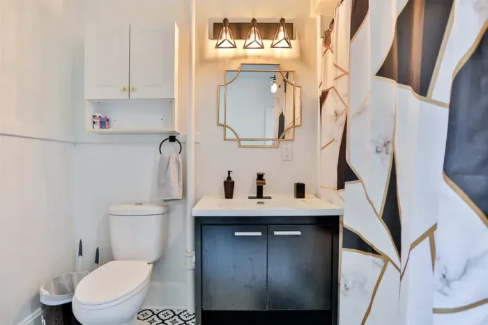 Indulge in comfort—our luxurious bathroom is crafted for ultimate relaxation.