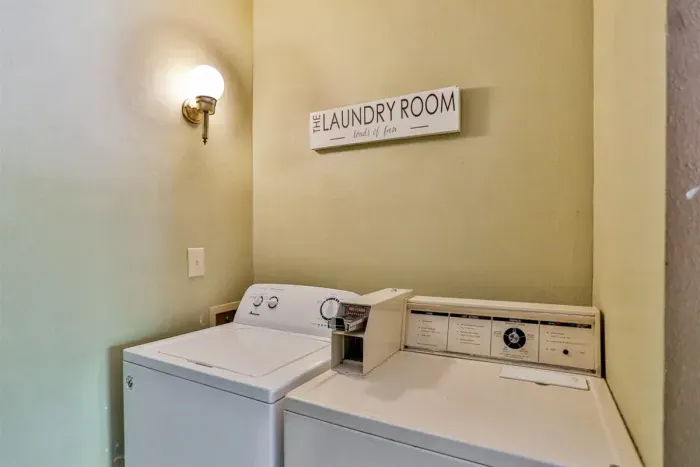 Effortless laundry care with modern machines and ample space, making chores a breeze