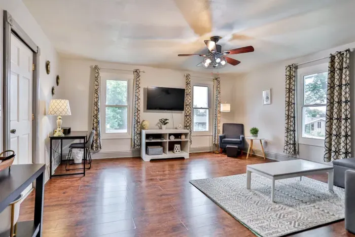 Entertainment room with plush seating