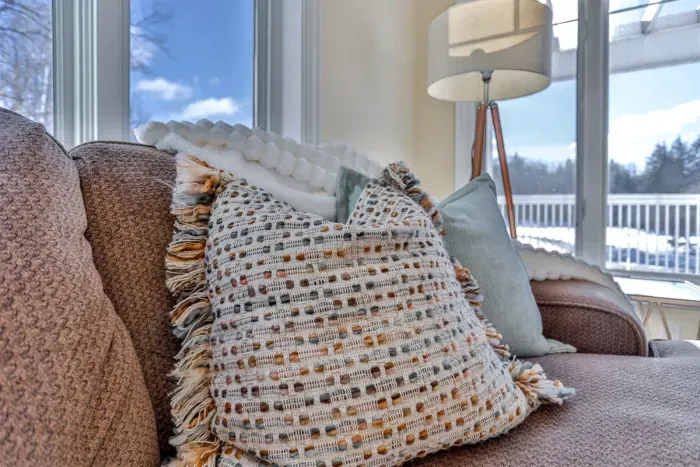 Sink into a plush, comfortable couch perfect for relaxing, reading, or unwinding after a long day.