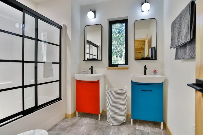 Spacious double vanity with his-and-hers sinks - perfect for couples or shared mornings.