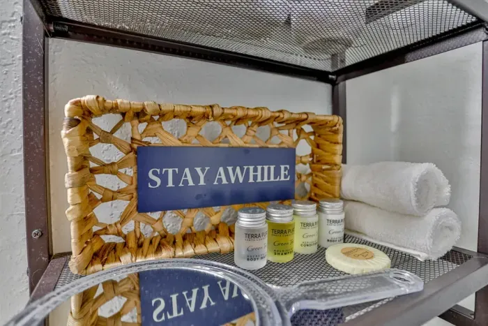 Indulge in comfort—our luxurious bathroom is crafted for ultimate relaxation.