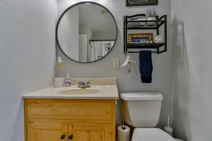 Indulge in comfort—our luxurious bathroom is crafted for ultimate relaxation.