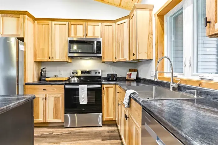 Modern Kitchen with Wood Accents & Central Island