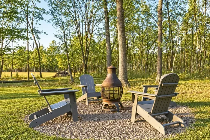 Pull your Adirondack close, the fire is going, and the trees are doing the rest. Phone goes in your pocket for this part of the night.