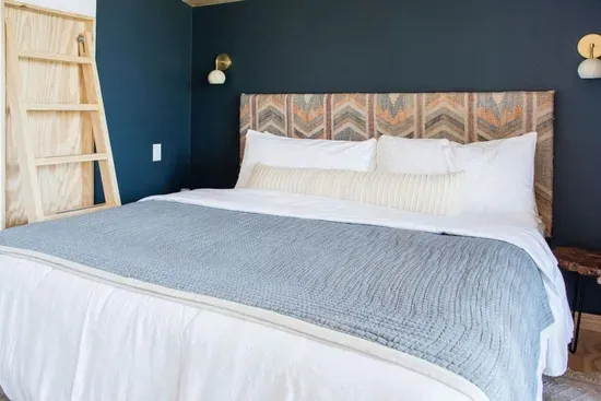 King bed and slide-out loft ladder.