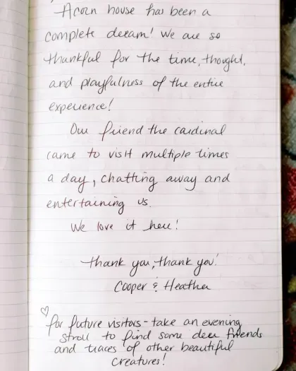 Acorn Treehouse Love Note
