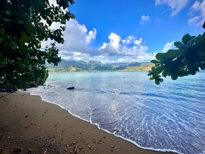 Puu Poa Beach. A stroll here is a meditative experience. 
