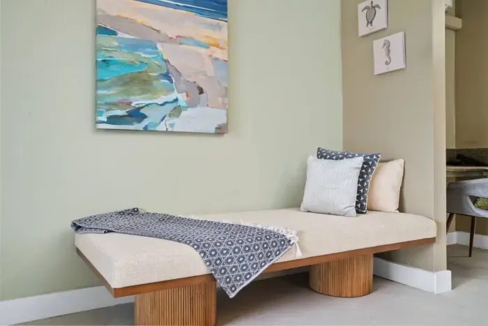 ️ Calm, curated comfort, blending minimalist design with soothing island tones.