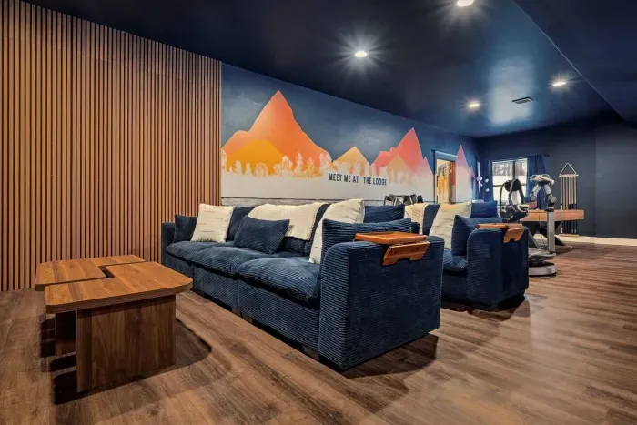 Cozy seating, large screen Smart TV and pop corn machine!