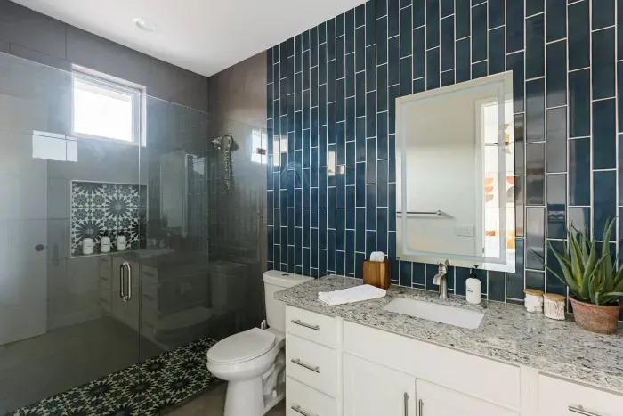 Main bathroom with spa-like finishes