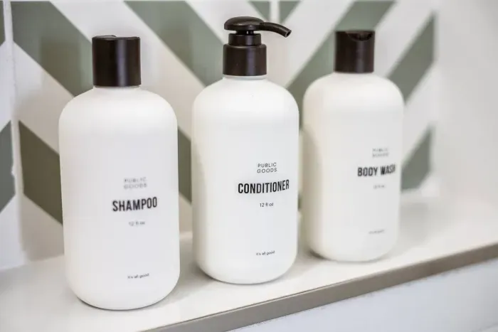 Public Goods consumables for use during your stay. Leave with better hygiene than you arrived for once 