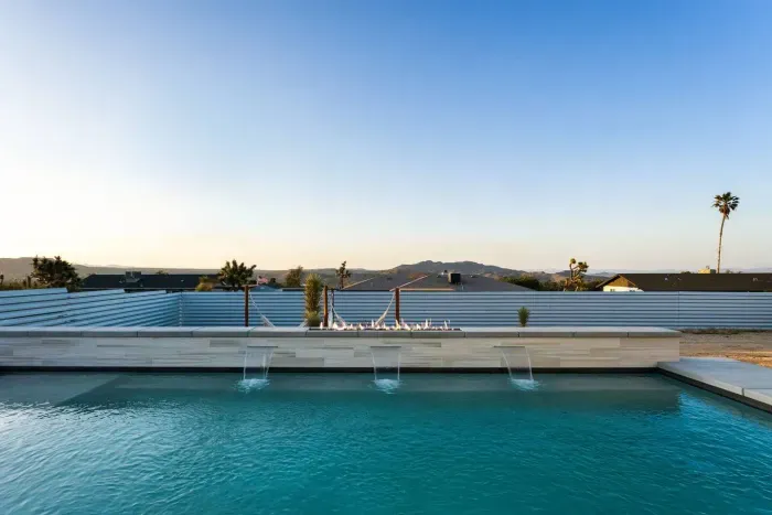 Balance the elements with water and fire features by the pool. We also have some amazing hammocks for lounging with friends