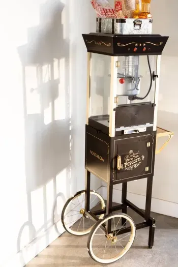 Retro Coffee Machine in our game room so you can have fresh popcorn while experiencing our movie theater