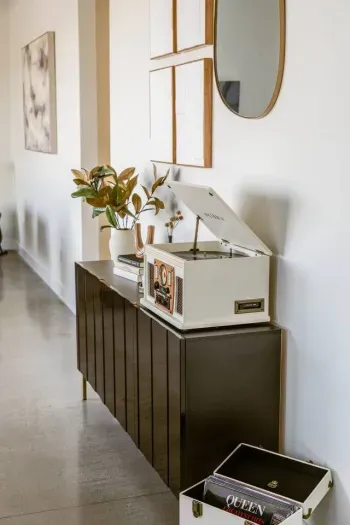 Throw on a record for some oldies or hook up to bluetooth for the new stuff