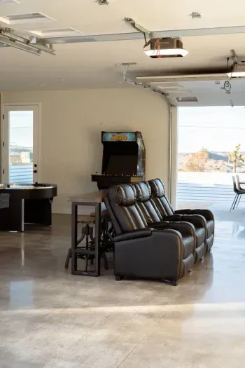 Reclining movie chairs in our game room