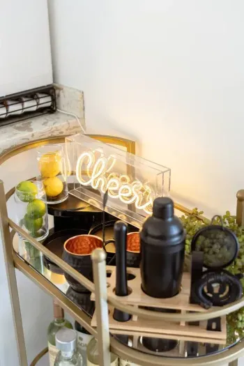 Have you ever seen a cuter bar cart?!?