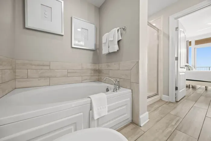 Primary bathroom with large soaking tub