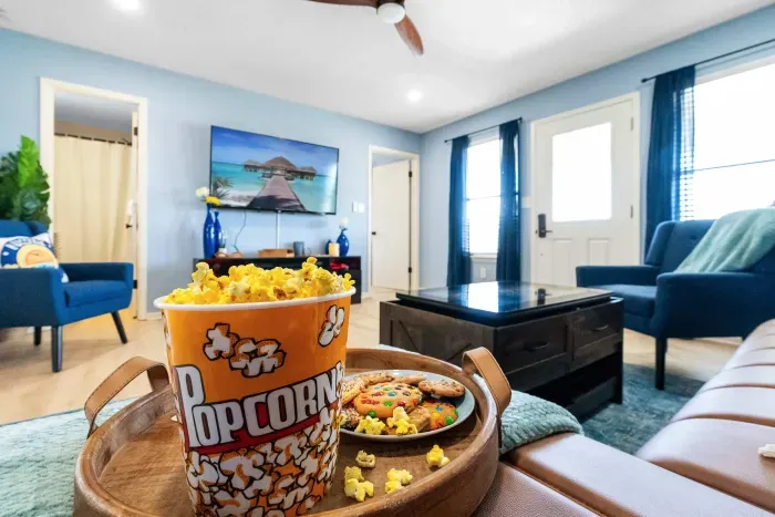Living Room: Who’s bringing the snacks? Game night starts here!