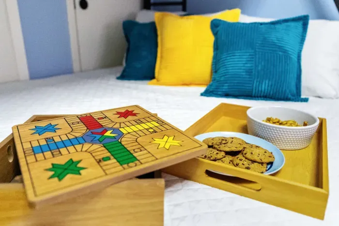 Second Guest Bedroom: Bunk up and break out the board games! This guest room is made for laughter, late-night talks, and game nights that last for hours.